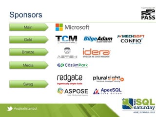 #sqlsatistanbul
Sponsors
Main
Gold
Bronze
Media
Swag
 