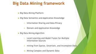 Big Data mining Framework
 