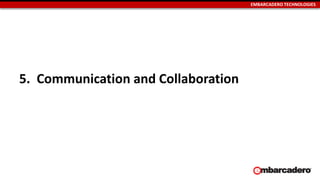 EMBARCADERO TECHNOLOGIES
5. Communication and Collaboration
 