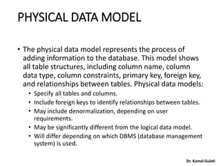 Fundamentals of Data Modeling and Database Design by Dr. Kamal Gulati | PPT