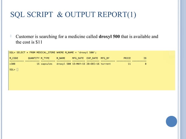 MEDICAL STORE MANAGEMENT SYSTEM | PPT | Databases | Computer Software ...