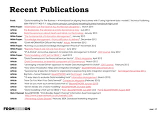 page 10
Data Modelling 101
› CONTEXT WITHIN THE DMBOK
› DATA & METADATA
› DATA MODELLING: WHAT & WHY?
› TYPES & LEVELS OF DATA MODELS
› DATA MODEL COMPONENTS
› NORMALISATION
› DIMENSIONAL DATA MODELLING
› IT’S NOT JUST FOR DBMS’S
› SUMMARY
 