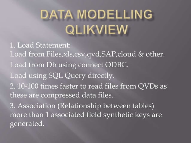 Data modelling qlik view | PPTX | Databases | Computer Software and ...