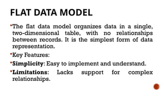Flat Database Models Example Data Models in DataBase Management System.pptx