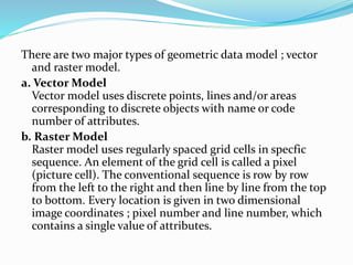 Data models in geographical information system(GIS) | PPTX
