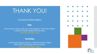California Public Health Data Modernization and Transformation Updates ...