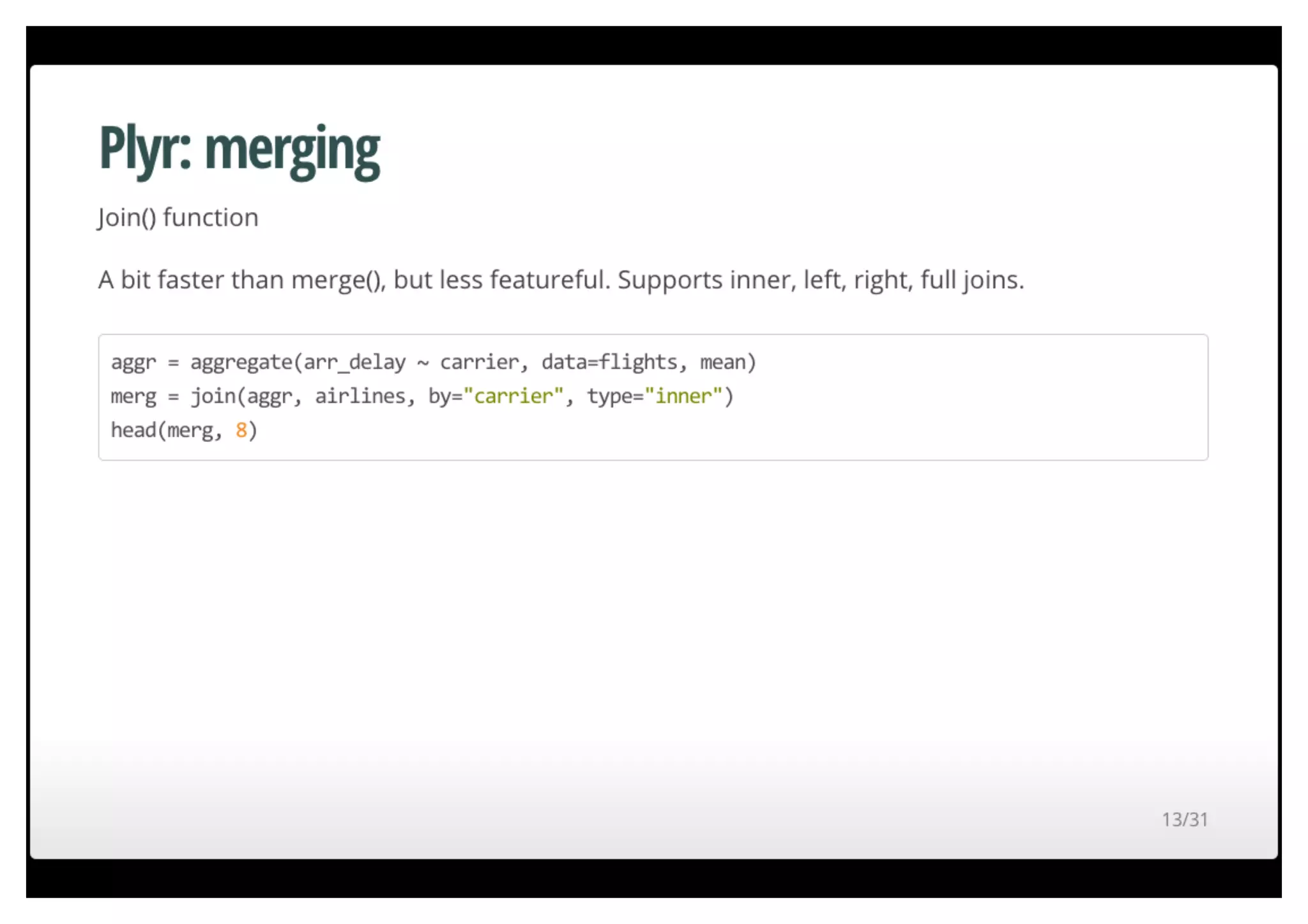 Fast data munging in R