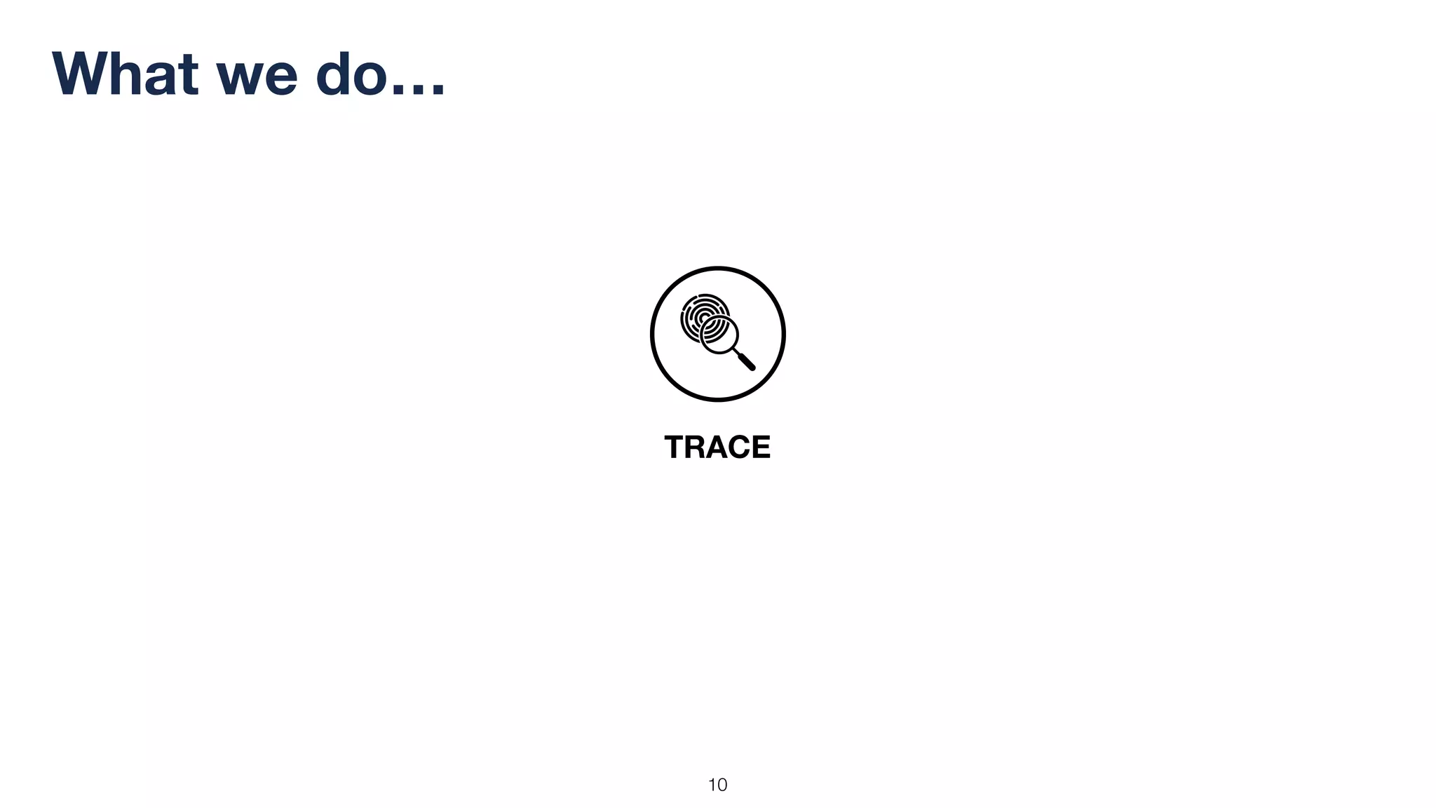 !10
What we do…
TRACE
 