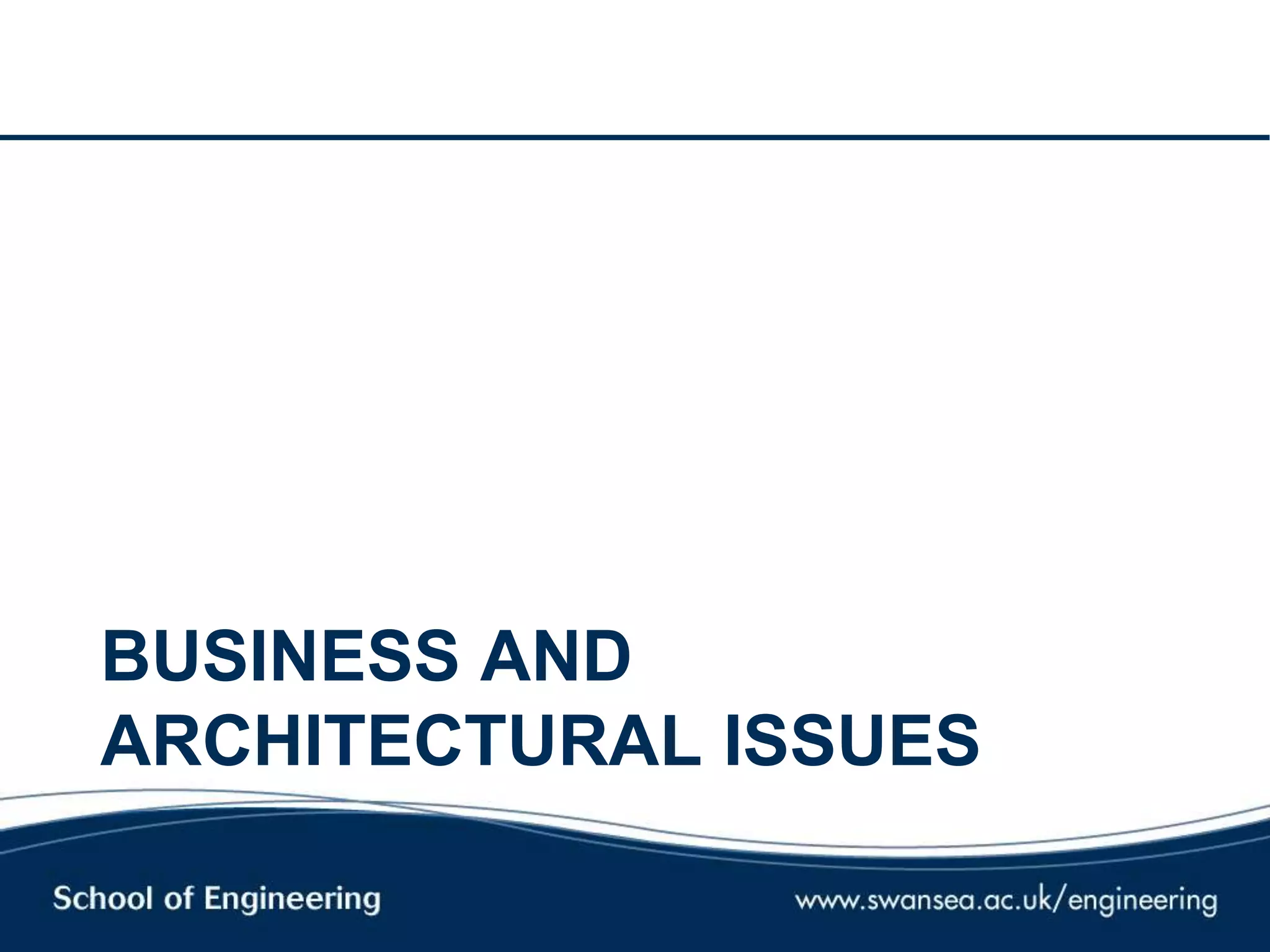 BUSINESS AND
ARCHITECTURAL ISSUES
 