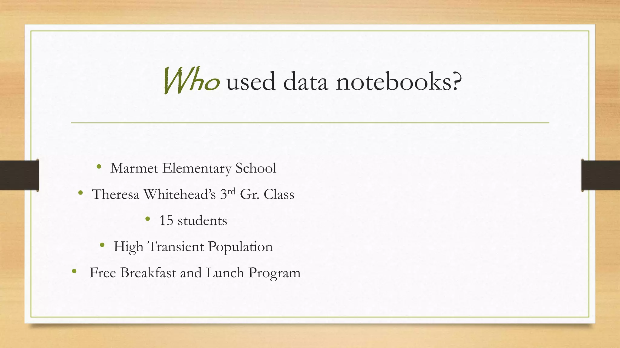 Data notebooks | PPT