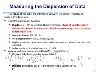 Data Objects and attribute types, Statistical description of data ...