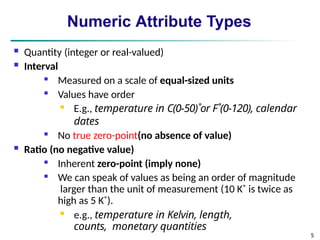 Data Objects and attribute types, Statistical description of data ...