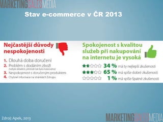 Stav e-commerce v ČR 2013

Zdroj: Apek, 2013

 