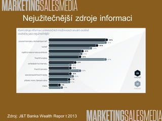 Zdroj: J&T Banka Wealth Repor t 2013
Nejužitečnější zdroje informaci
 