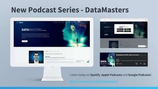 Confidential – Tamr, Inc. 37
New podcast series!
Featured guests include:
● Nick Sinai - Deputy CTO in the Obama Administration
● Eric Iverson - Former CIO at Sony
● And more data leaders...
Listen today on Spotify, Apple Podcasts and Google Podcasts!
https://www.tamr.com/datamasters/
Listen today on Spotify, Apple Podcasts and Google Podcasts!
https://www.tamr.com/datamasters/
New Podcast Series - DataMasters
 