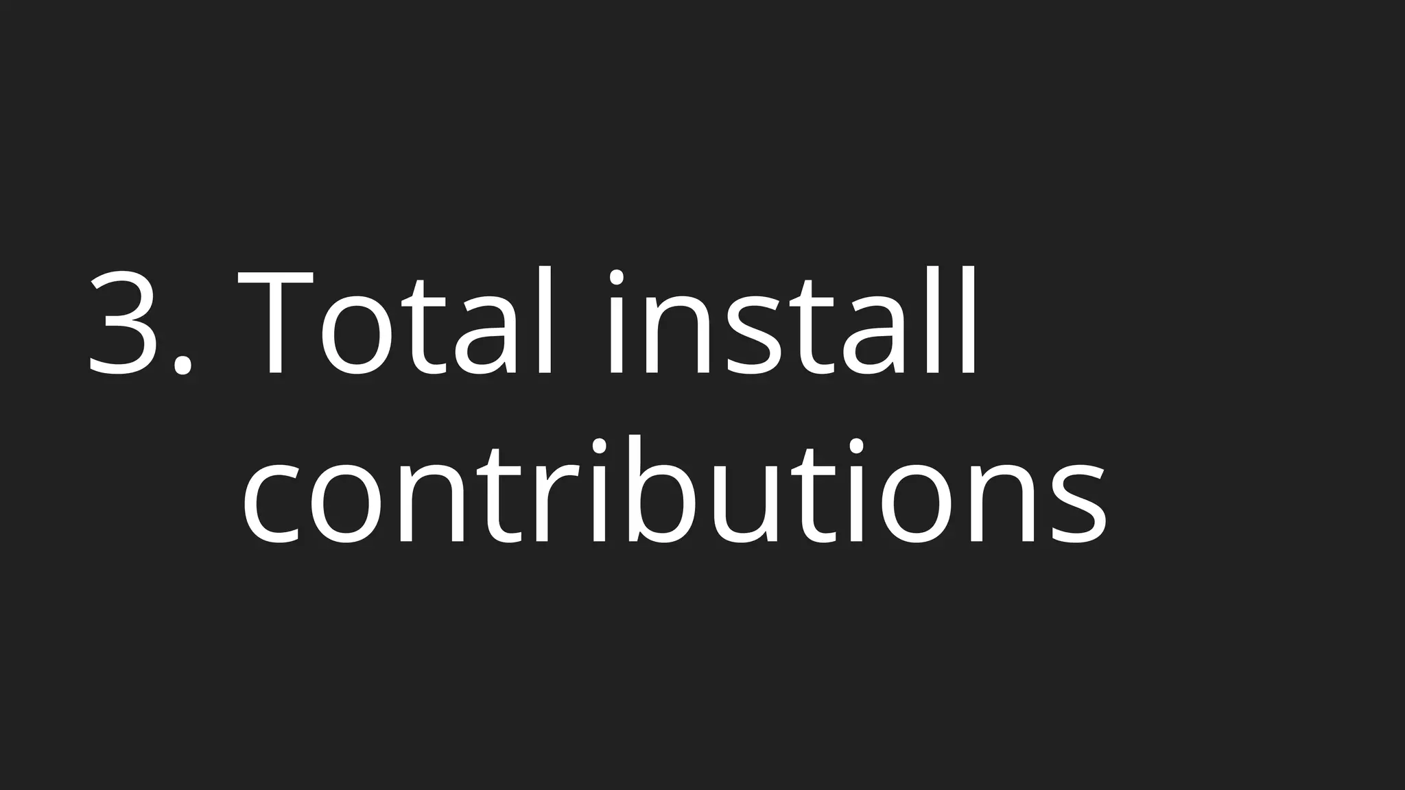 3. Total install 
contributions 
 