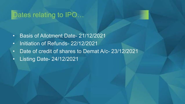Data patterns ipo | PPT
