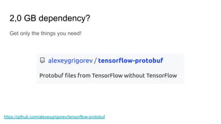 2,0 GB dependency?
Get only the things you need!
https://github.com/alexeygrigorev/tensorflow-protobuf
 