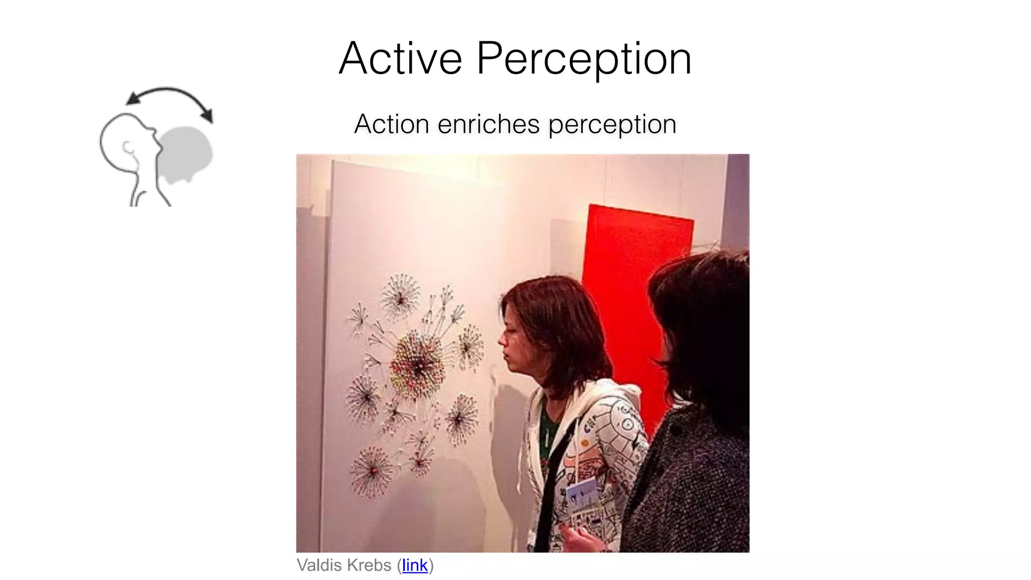 Valdis Krebs (link)
Active Perception
Action enriches perception
 