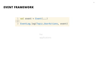 EVENT FRAMEWORK
34
For
applications
 