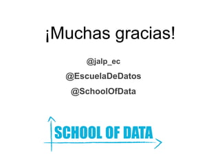 ¡Muchas gracias!
@jalp_ec
@EscuelaDeDatos
@SchoolOfData
 