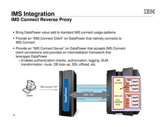 © 2015 IBM Corporation51
Integration
• Dynamically route based on any message content
– Attributes such as the originating IP, requested URL, protocol headers, etc.
– Data within the message such as SOAP Headers, XML, Non-XML content, etc.
• Query a repository for routing information
– WebSphere Service Registry & Repository, XML files, Databases, Web Servers
Content-Based Routing
Service
Providers
Unclassified
Requests
 Transform the message format with ultimate flexibility
– Leverage WebSphere Transformation Extender for data mapping
Any-To-Any Message Transformation
<XML/> TEXT binary
Input
Message
Output
Message
<XML/> TEXT binary
? ?
WebSphere TX Design Studio
 