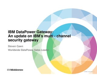 © IBM Corporation 1
IBM DataPower Gateway:
An update on IBM’s multi - channel
security gateway
Steven Cawn
Worldwide DataPower Sales Leader
 