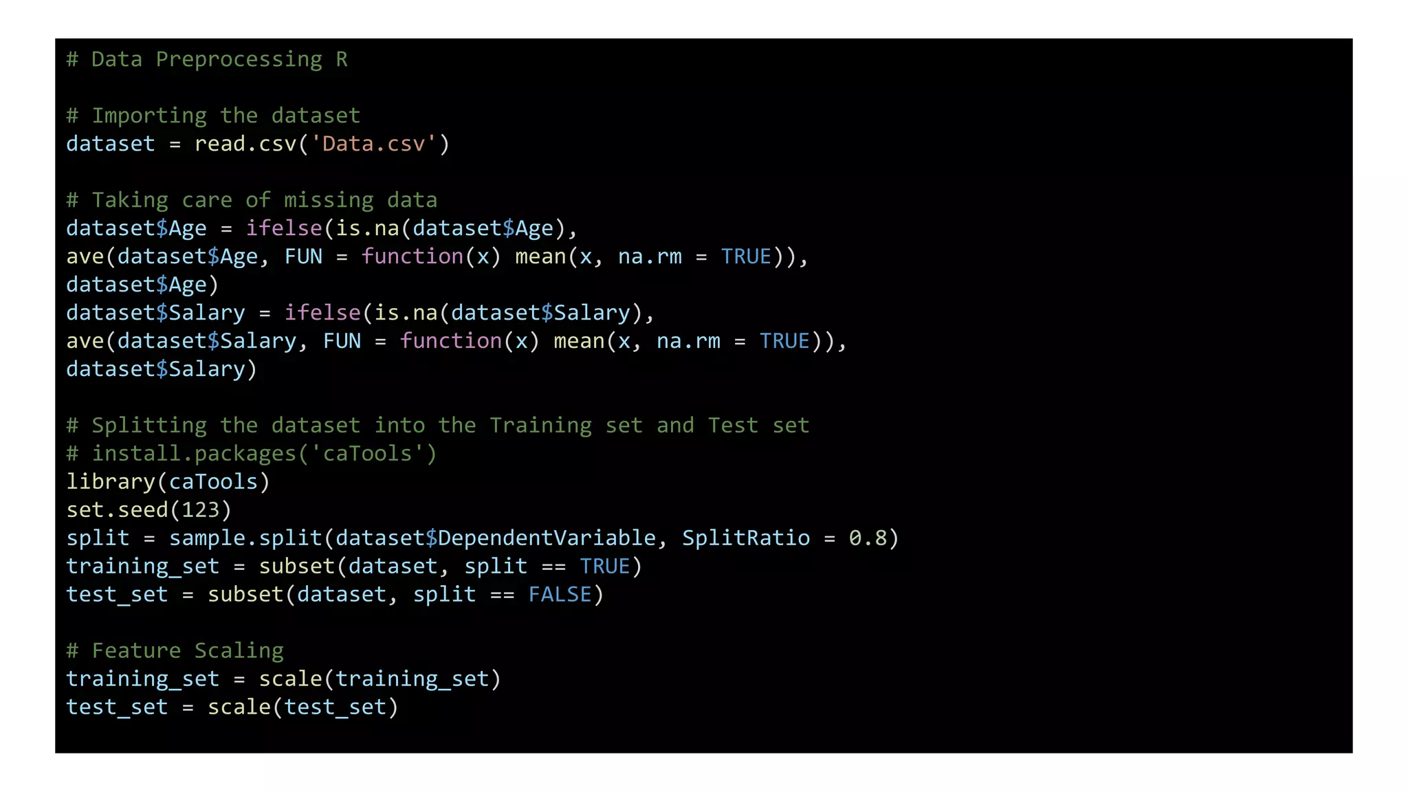 Data preprocessing for Machine Learning with R and Python | PPT