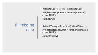 Data preprocessing for Machine Learning with R and Python | PPTX