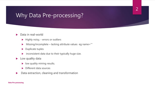 Data preprocessing PPT | PPT