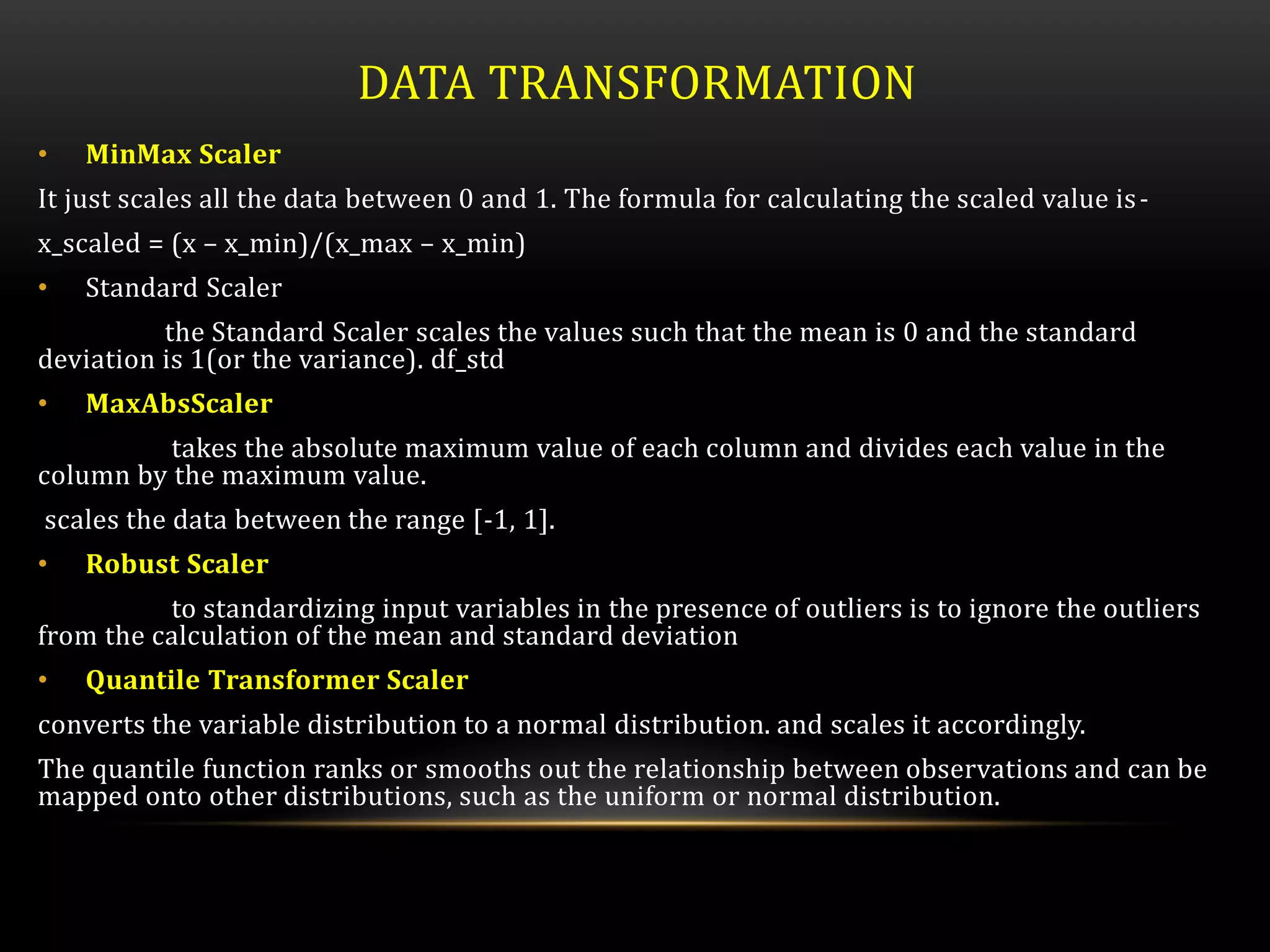 Data preprocessing in Machine Learning
