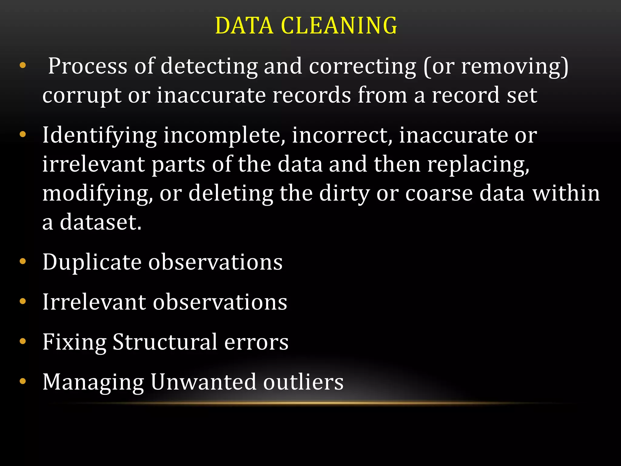 Data preprocessing in Machine Learning