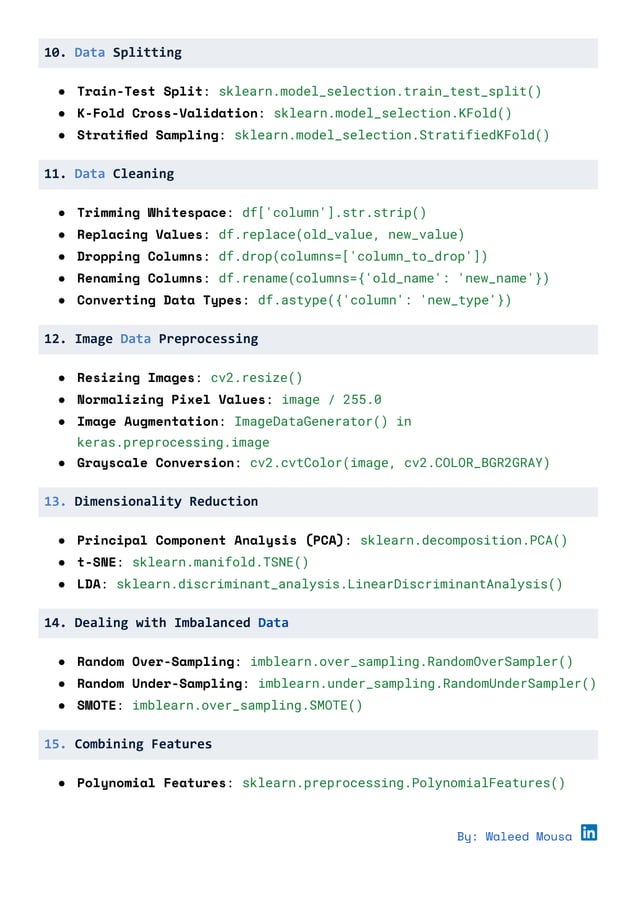 Data Preprocessing Cheatsheet for learners | PDF
