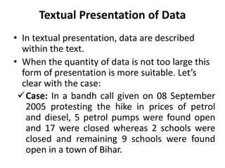 Data presentation/ How to present Research outcome data | PPTX
