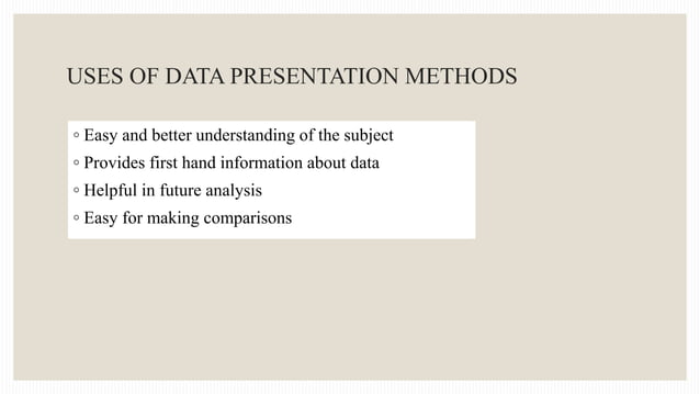 DATA PRESENTATION METHODS - 1.pptx | Databases | Computer Software and ...