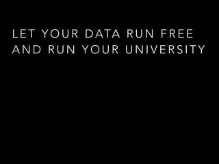 LET YOUR DATA RUN FREE 
AND RUN YOUR UNIVERSITY 
 