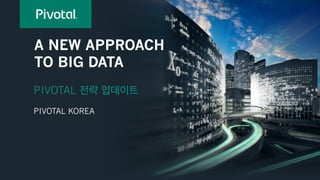 A NEW APPROACH
TO BIG DATA
PIVOTAL 전략 업데이트
PIVOTAL KOREA
 