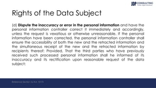 Requisite Data Rights Data Privacy - Rights of the Data Subject | PDF