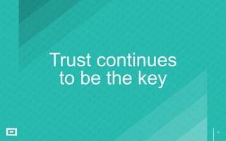 22
Trust continues
to be the key
 