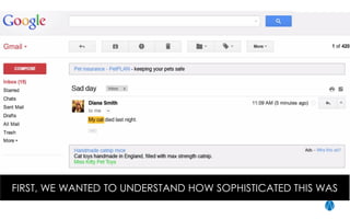 FIRST, WE WANTED TO UNDERSTAND HOW SOPHISTICATED THIS WAS
 