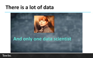 There is a lot of data
And only one data scientist
 