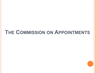 THE COMMISSION ON APPOINTMENTS
 