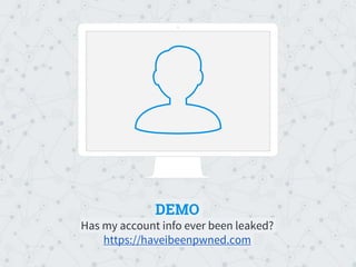DEMO
Has my account info ever been leaked?
https://haveibeenpwned.com
Place your screenshot here
 