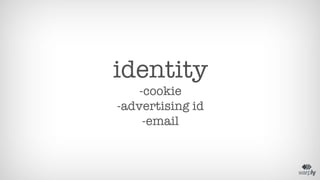 identity 
-cookie 
-advertising id 
-email 
 