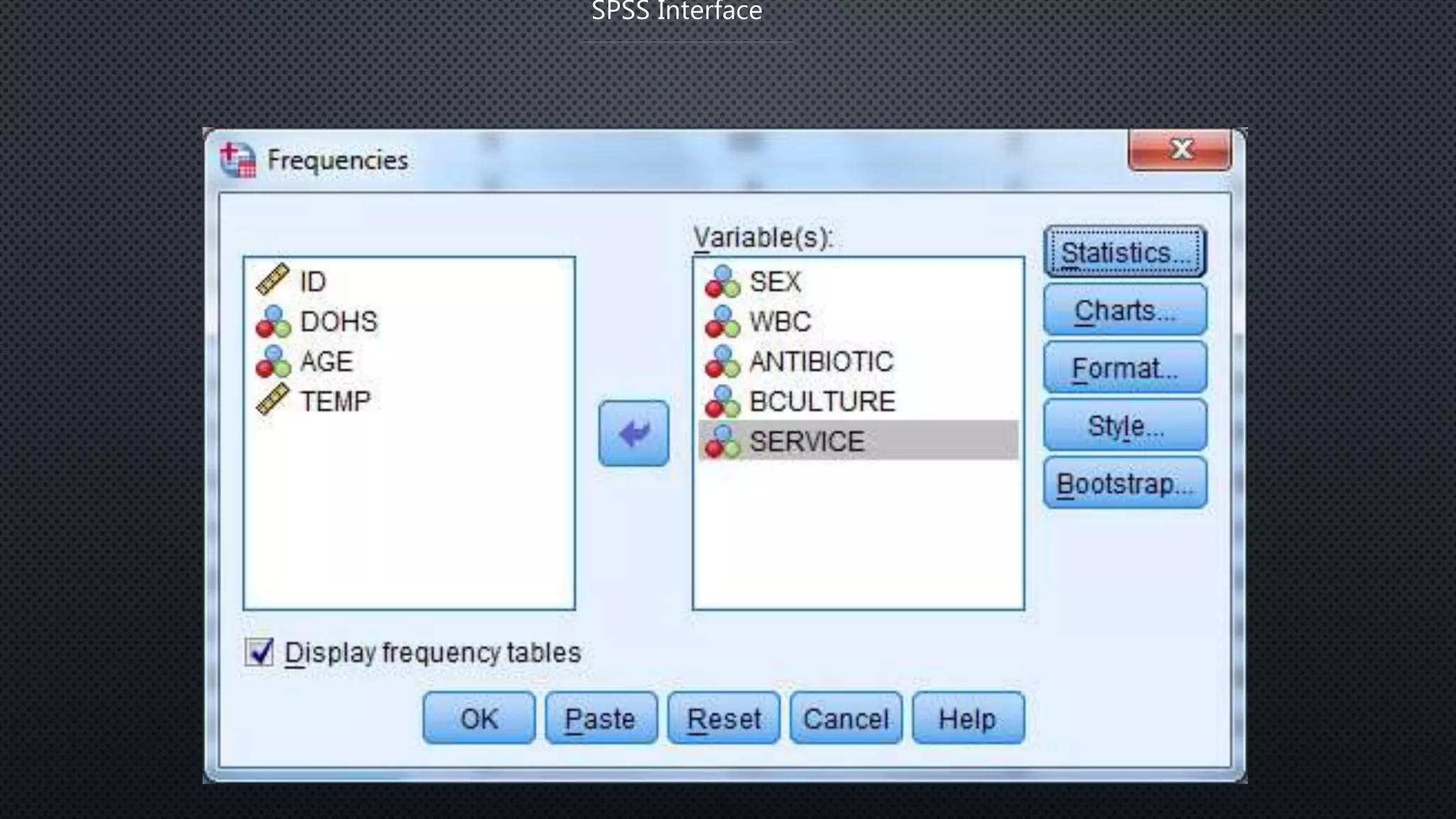 SPSS Interface
 