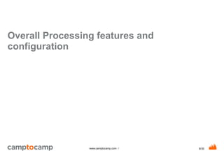 8/30www.camptocamp.com /
Overall Processing features and
configuration
 