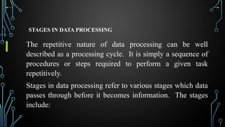 Comprehensive Overview of Data Processing: Stages, Methods, and ...