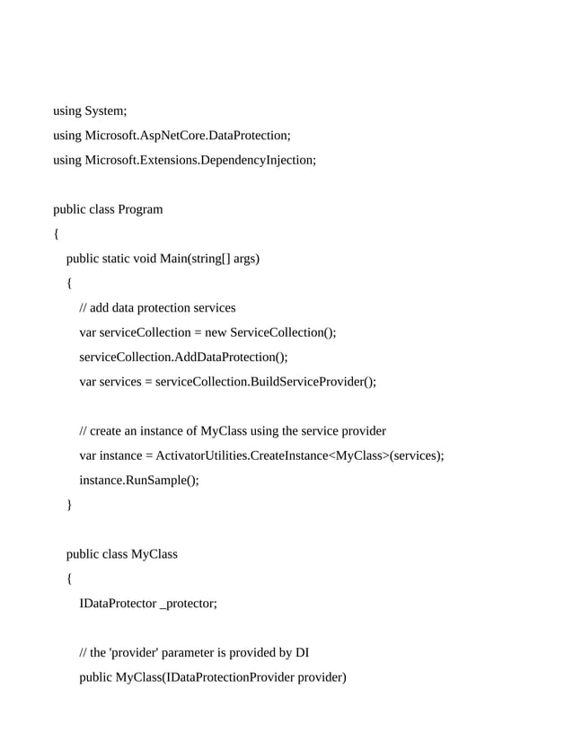 Data protection api's in asp dot net | PDF