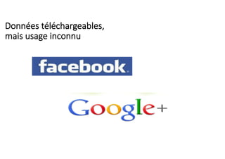 Données	téléchargeables,		
mais	usage	inconnu	
 