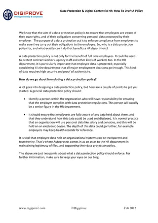 Data protection in HR | PDF